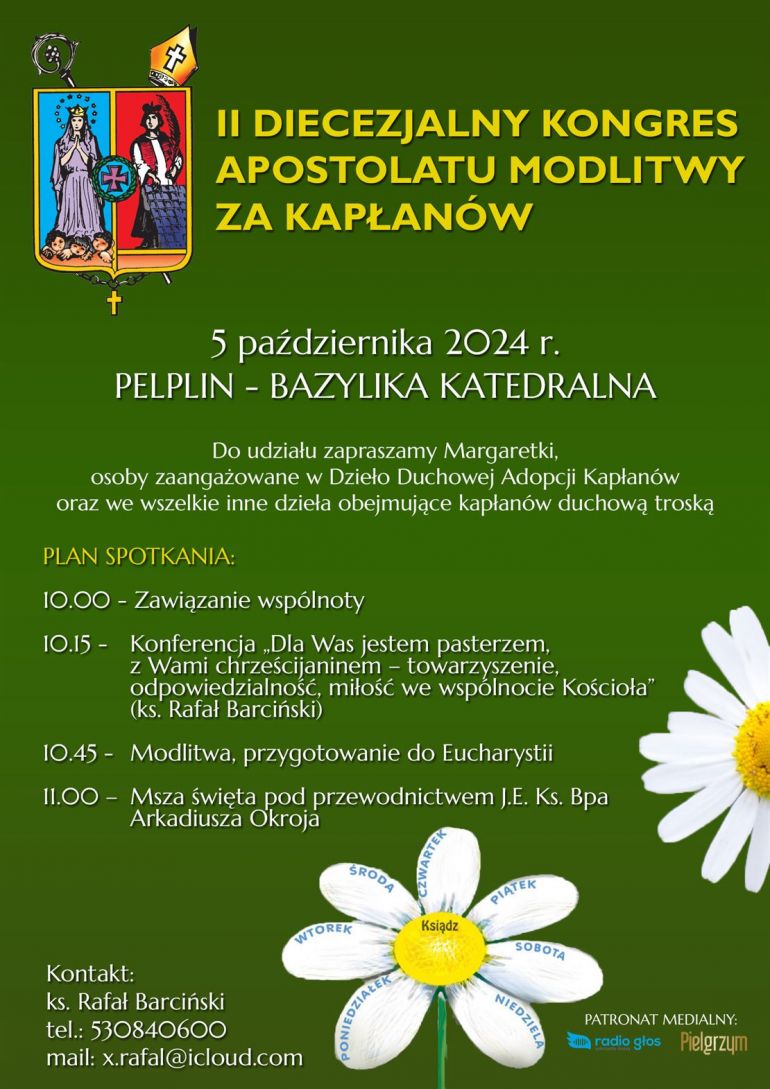 Zaproszenie na II Diecezjalny Kongres Apostolatu Modlitwy za Kapłanów.