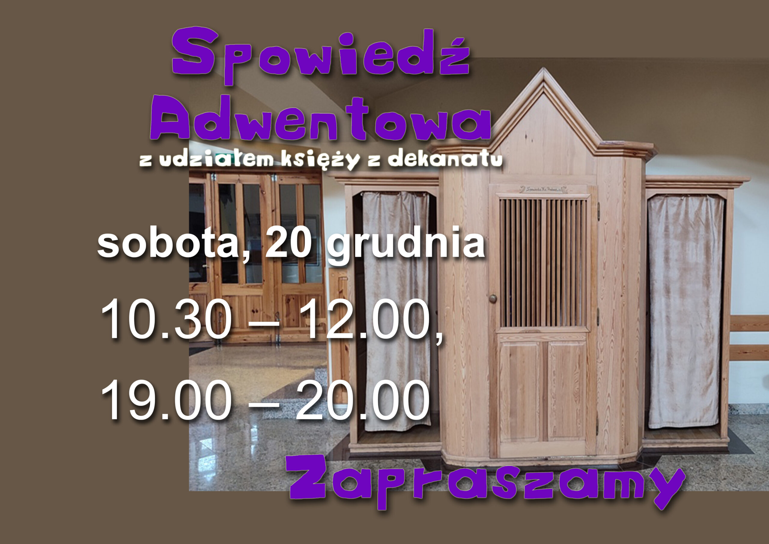 Jutro spowiedź adwentowa w naszej parafii