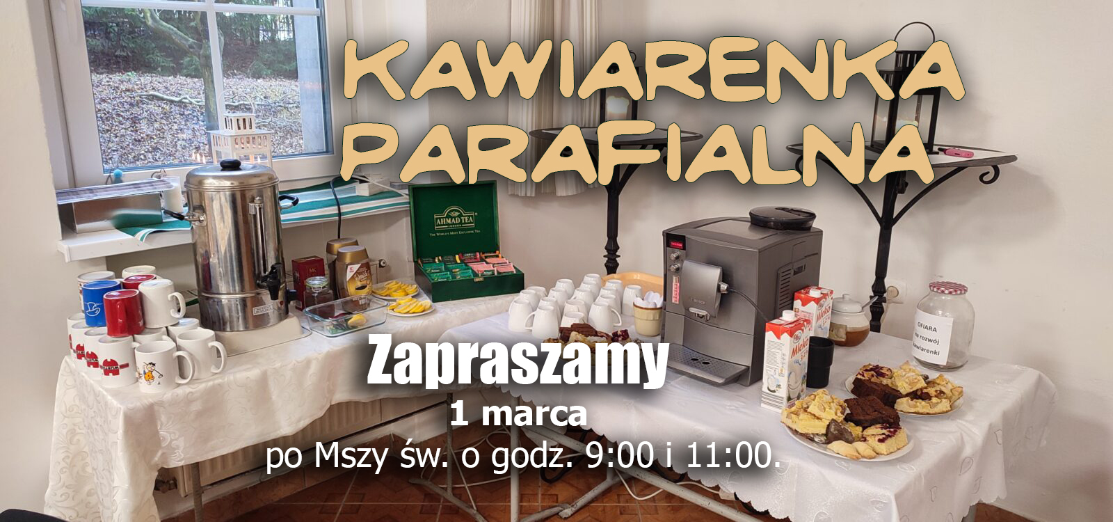 Zapraszamy na kawę i ciasto