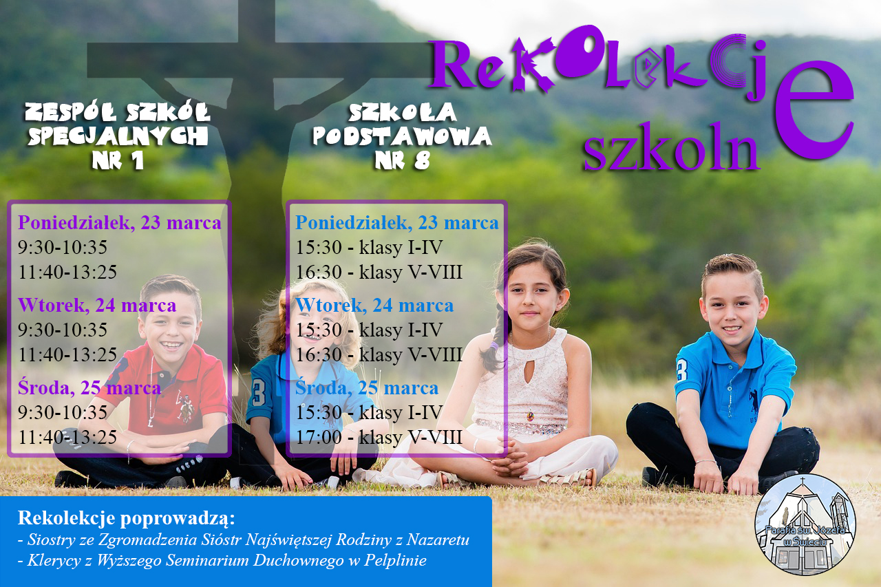 Rekolekcje szkolne dla szkół podstawowych